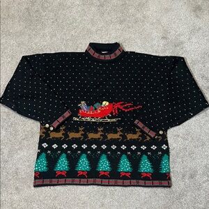 Vintage Deans Of Scotland 100% Wool Christmas Holiday Sweater size XL
